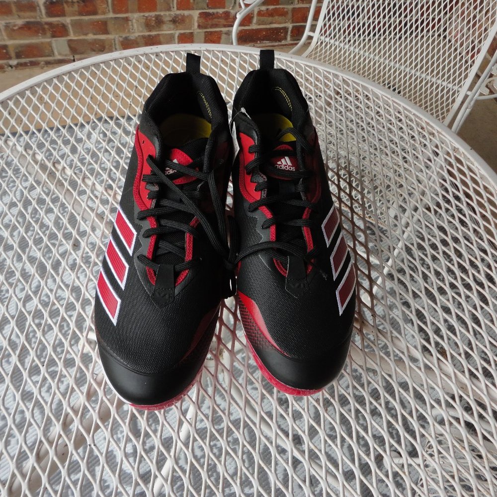 ADIDAS Men's Black & Red Icon 6 Bounce Steel Baseball Cleats Size 16 NWT!!